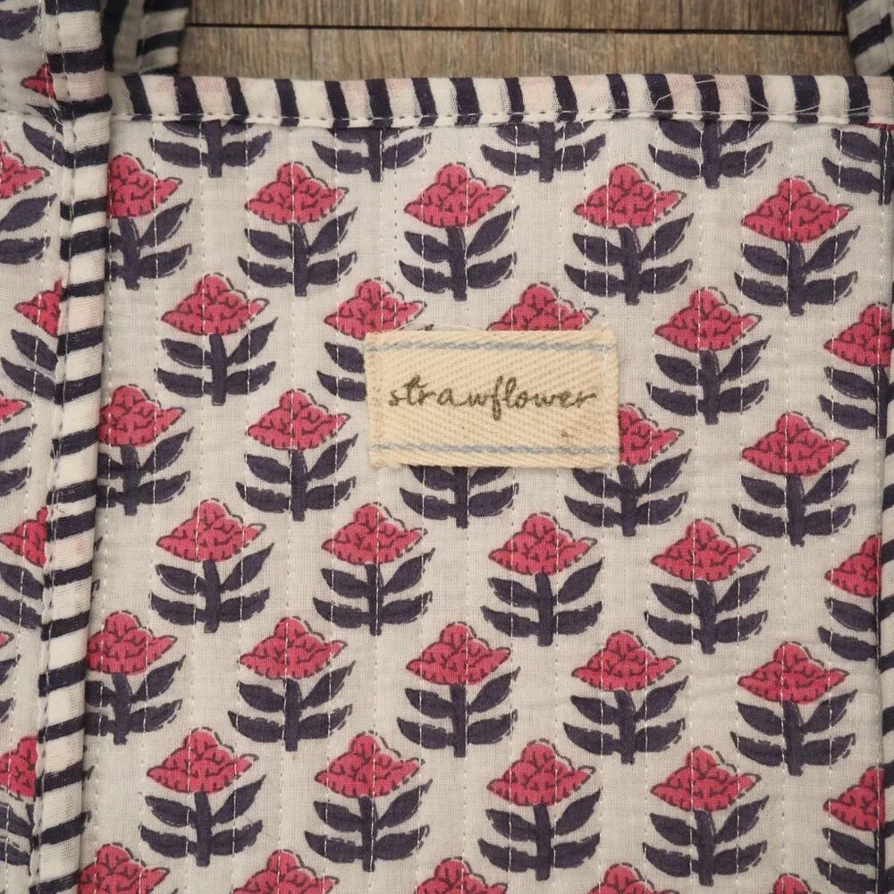 NWT Strawflower Shea Quilted Block Print Tote Bag
